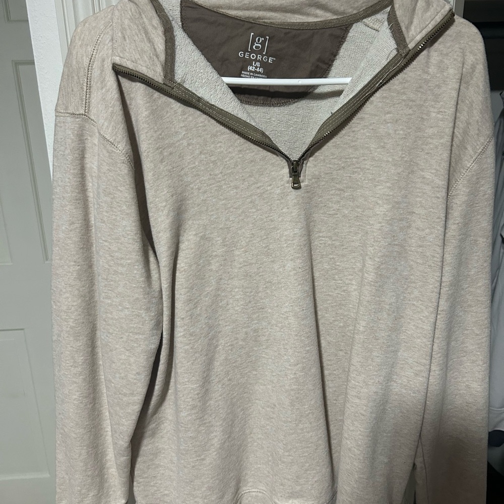 George Light Tan Quarter-Zip Sweatshirt